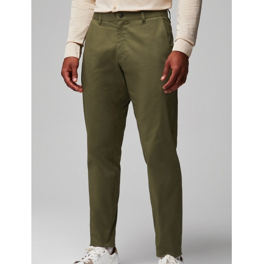 Fabletics Mens The High Side Chino Classic Fit 5-Pocket Pant Olive Green 40x32